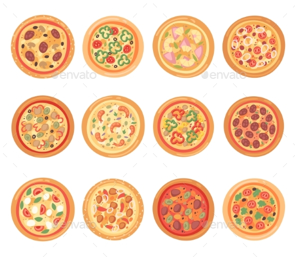 590x515 Pizza Vector Italian Food With Cheese And Tomato By Pantimetrok