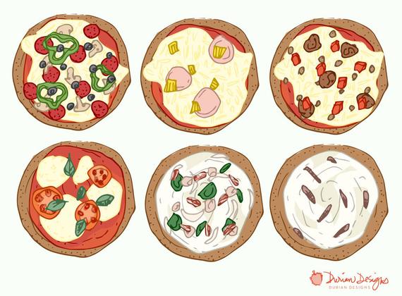 570x420 Design Your Own Pizza Clipart Commercial Use Pizza Vector Etsy