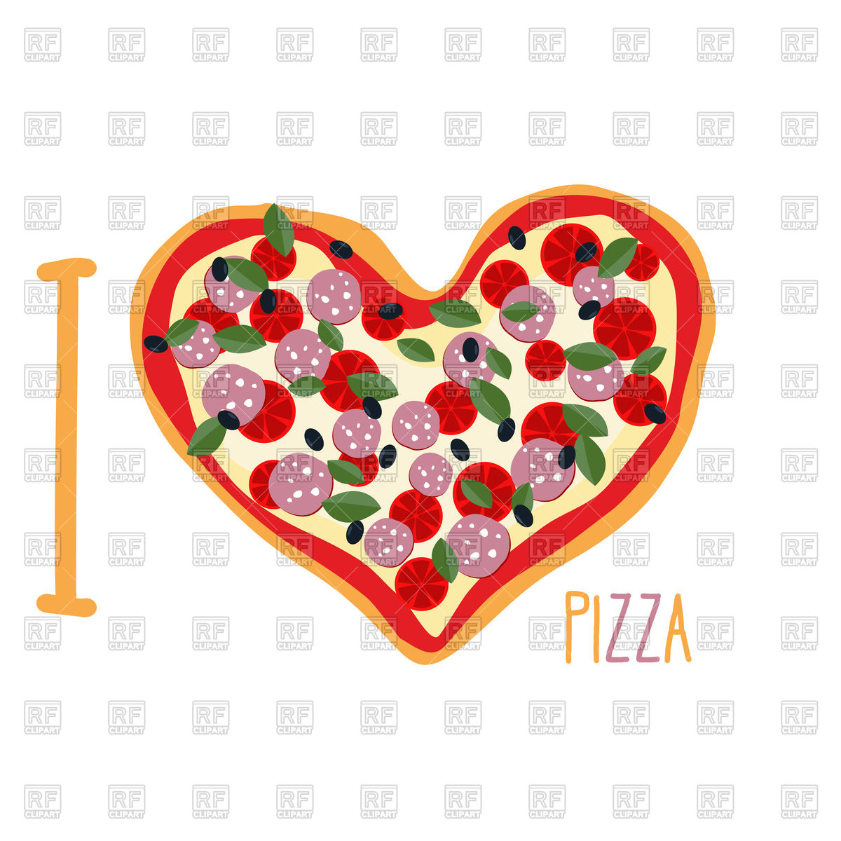 1200x1200 I Love Pizza Vector Image Vector Artwork Of Conceptual