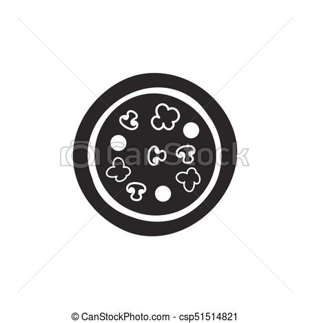 450x470 Pizza , Vector Icon On White Background.