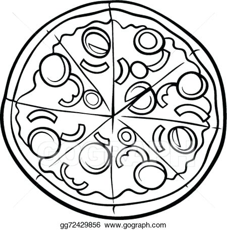 450x457 Coloring Pictures Of Pizza Vector Illustration Black And White