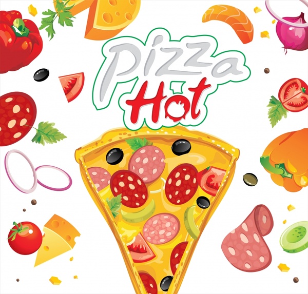 600x573 Delicious Pizza Vector Free Vector In Adobe Illustrator Ai ( .ai