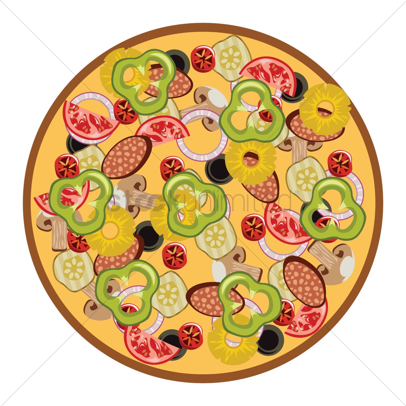 1300x1300 Free Pizza Vector Image