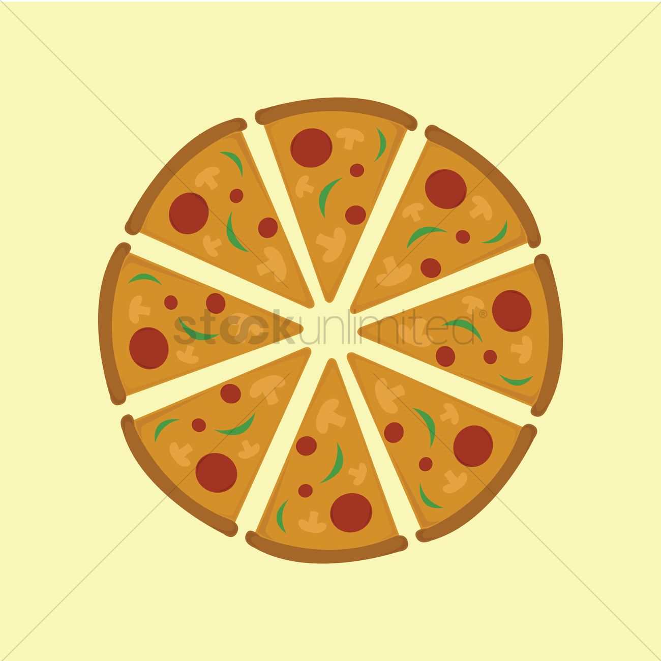 1300x1300 Free Pizza Vector Image