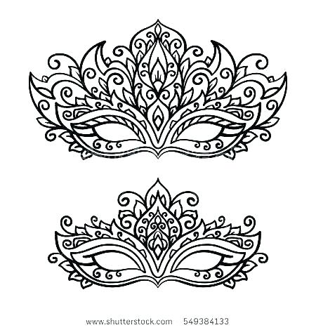 450x470 Coloring Masks Printable Carnival Mask Coloring