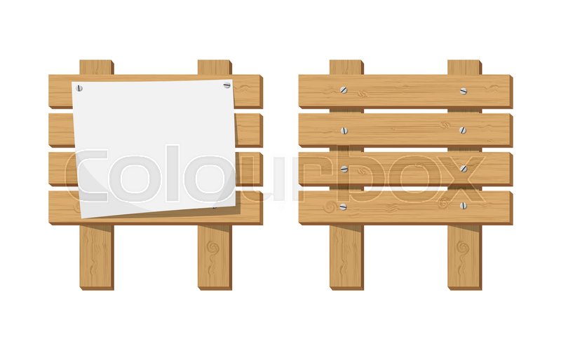 800x500 Empty Paper Blank On Wooden Signboard. Announcement Board With