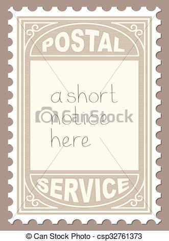 331x470 Vector Illustration Of Postal Stamp Shape Blank Placard.