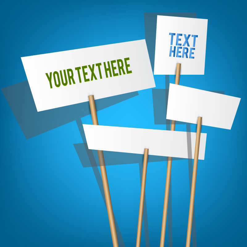 800x800 Blank Placards Template Vector Free Vector Graphic Download