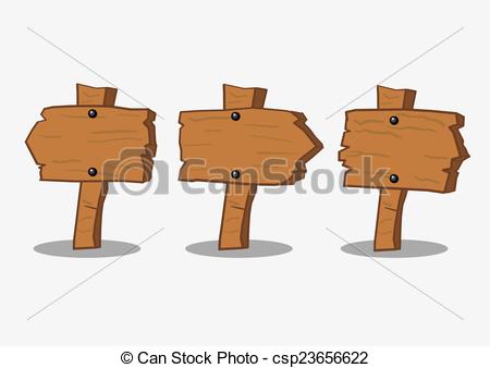 450x338 Blank Wooden Placard Vector Illustration. Vector Illustration Of