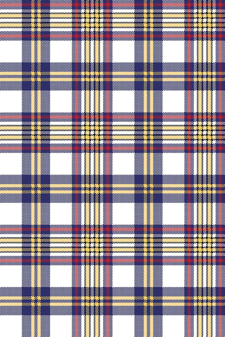 735x1103 White Blue Pixel Check Seamless Plaid Pattern. Vector Illustration