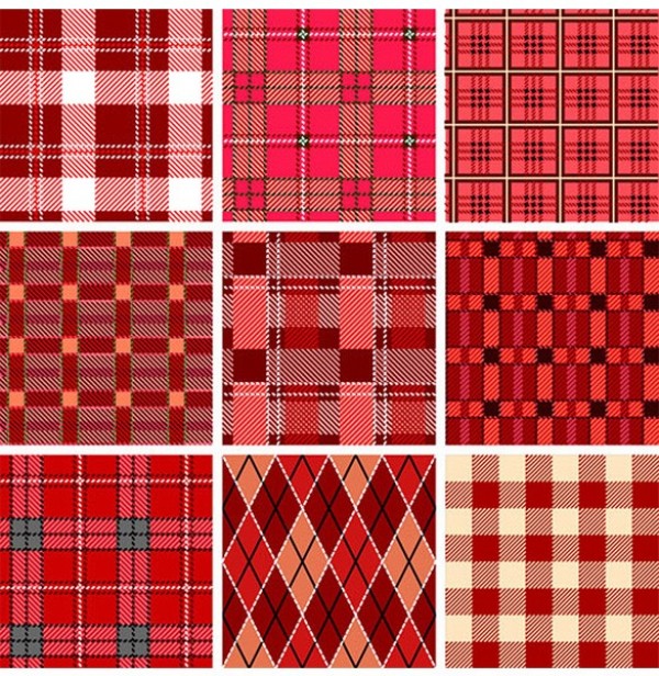 600x616 9 Red Checkered Plaid Vector Patterns