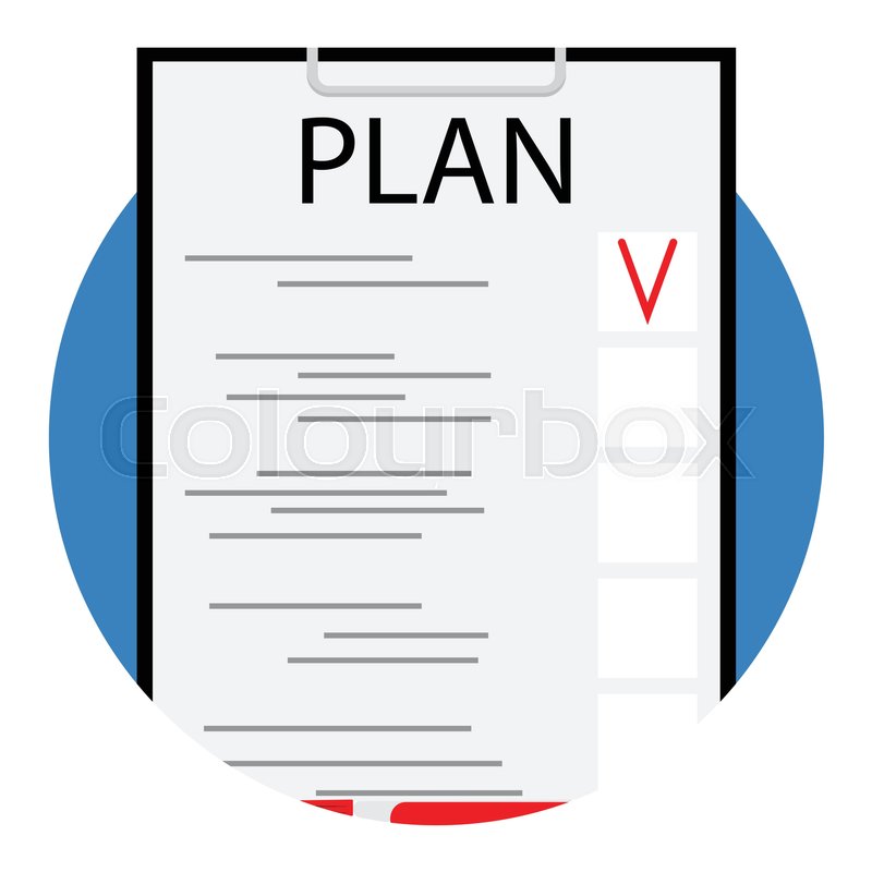 800x800 Plan Icon Vector Flat. Business Checklist, Marketing Document Plan