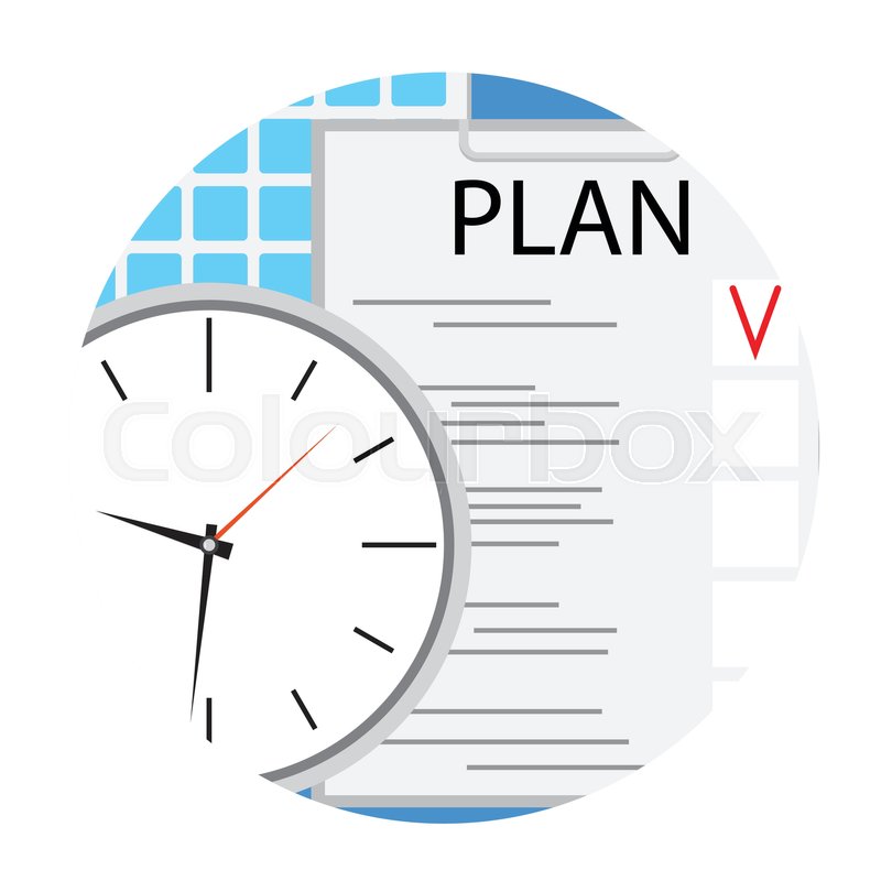 800x800 Business Plan Icon Round Flat Vector. Plane And Strategy, Planning