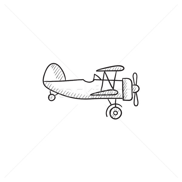 600x600 Propeller Plane Sketch Icon. Vector Illustration Andrei Krauchuk