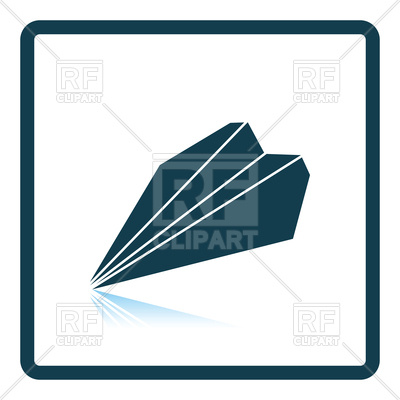 400x400 Shadow Reflection Design Of Paper Plane Icon Vector Image Vector