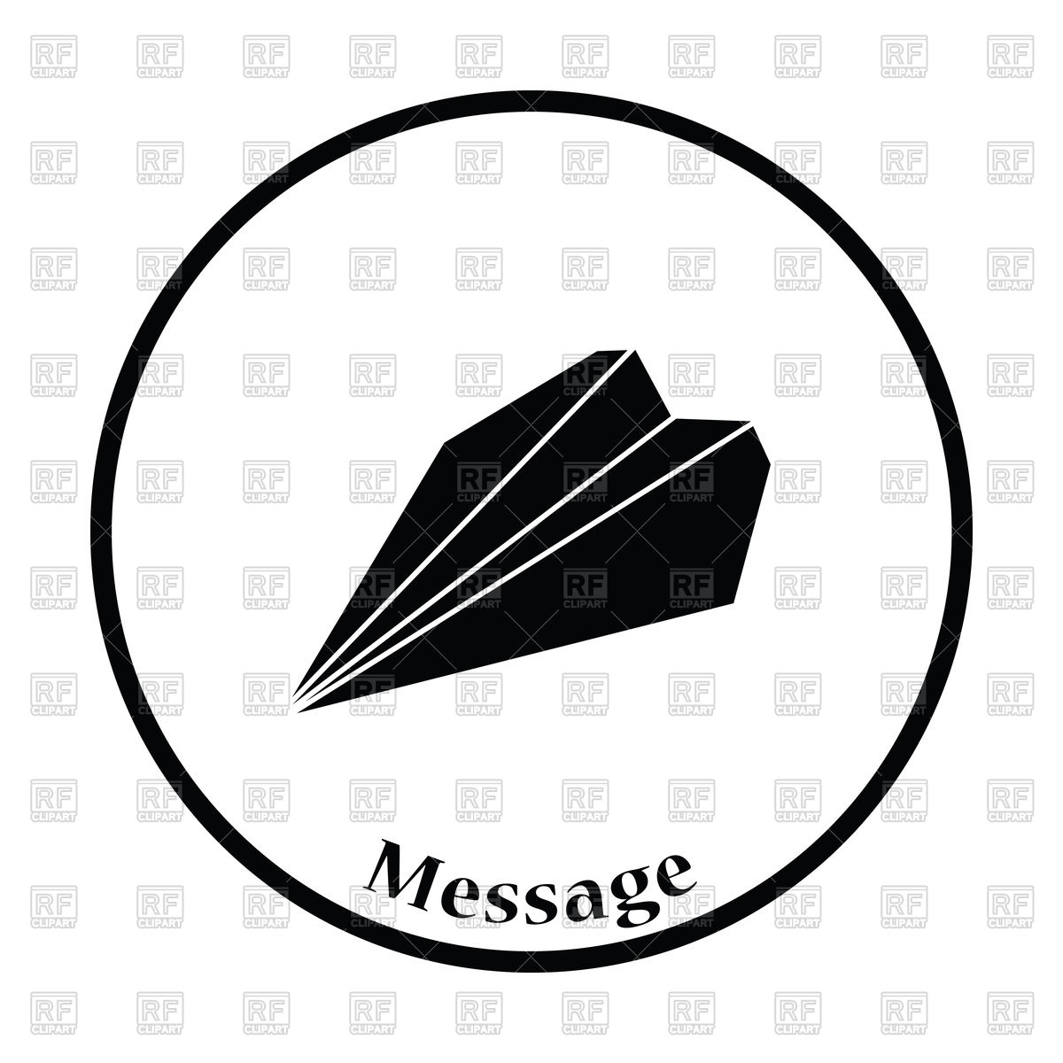 1200x1200 Thin Circle Design Of Paper Plane Icon Vector Image Vector