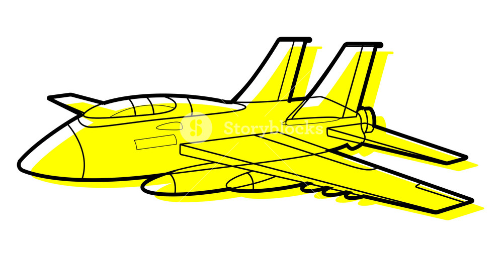 1000x516 Yellow Plane Vector Royalty Free Stock Image