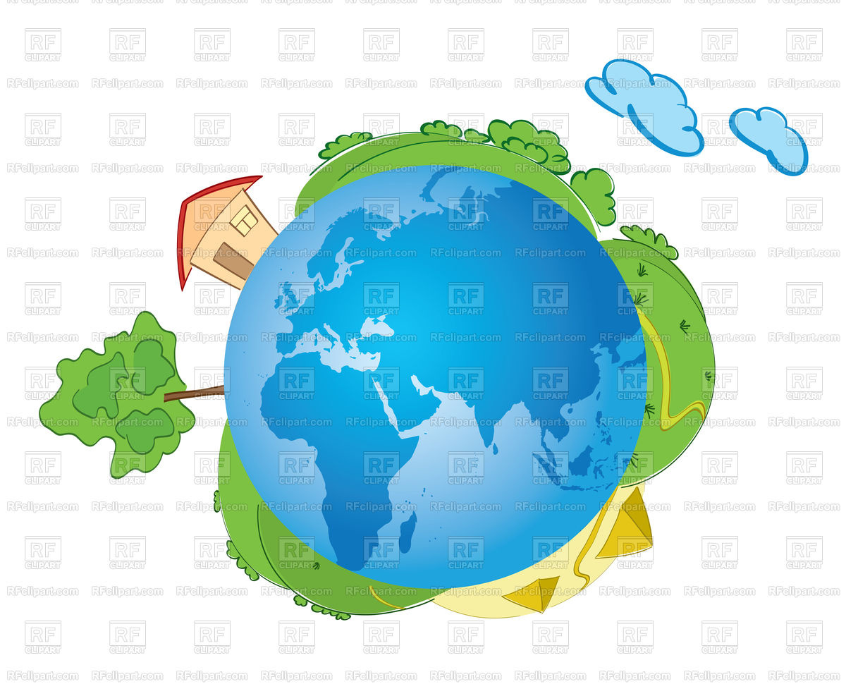 1200x987 Cartoon Blue Planet Earth With Nature Vector Image Vector