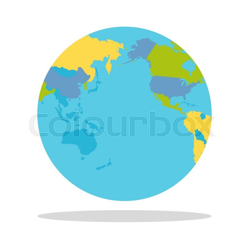 800x800 Planet Earth Vector Illustration. World Globe With Political Map