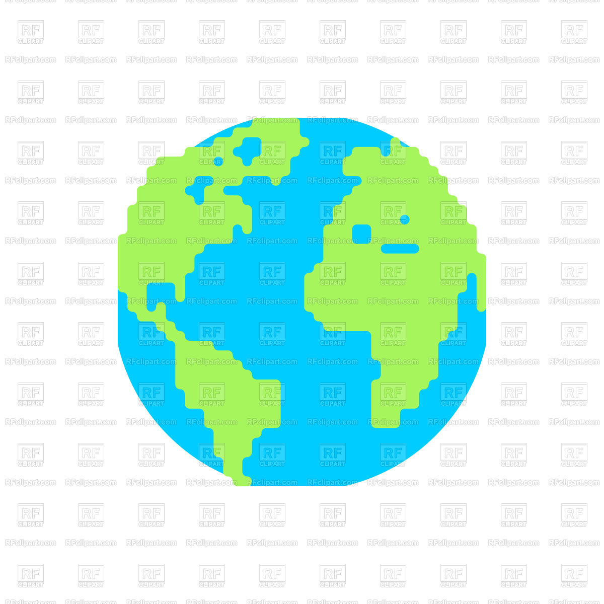 1200x1200 Planet Earth Cartoon Style Vector Image Vector Artwork Of Icons