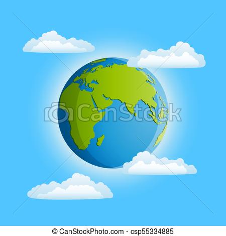 450x470 Planet Earth. Vector Illustration.