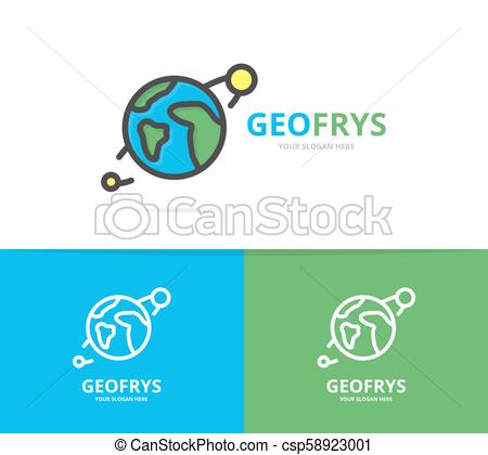 450x420 Simple Planet Logo Design Template. Symbol And Sign Vector