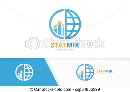 450x319 Vector Graph And Planet Logo Combination. Diagram And World Symbol