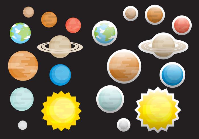 700x490 Flat Planet Vectors