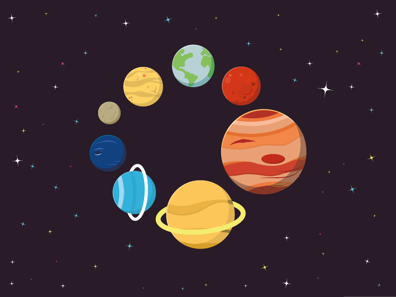 800x600 Flat Vector Planets By Christopher Jones