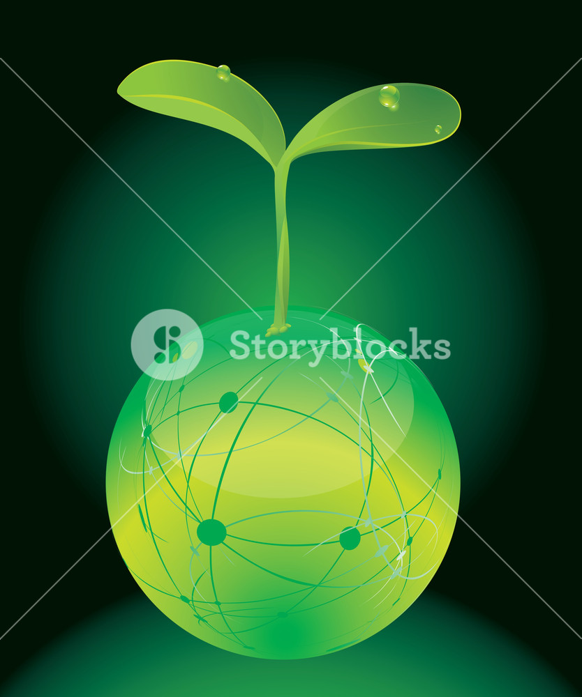 834x1000 Green Planet. Vector. Royalty Free Stock Image