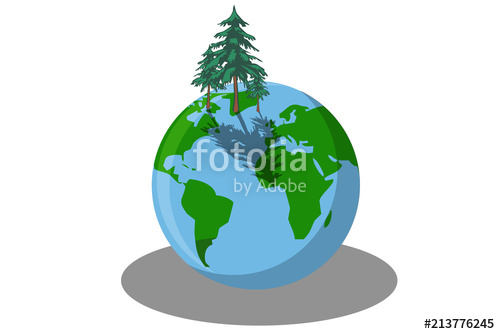 500x334 Planeta Tierra Con Bosque. Stock Image And Royalty Free Vector