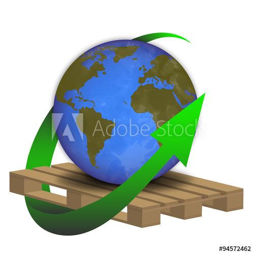 500x500 Planeta Tierra Sobre Europalet Con Flecha