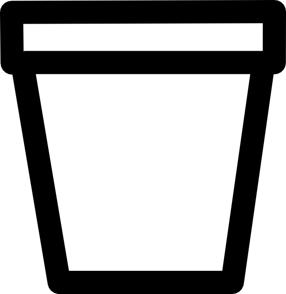 582x598 Pot Plant Clipart Outline