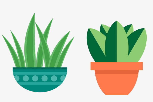 650x437 Flat Vector Green Potted Plant, Green Vector, Plant Vector, Vector