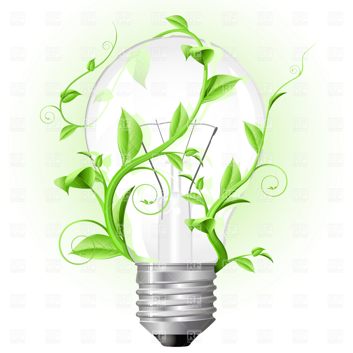 1200x1200 Light Bulb Twisted With Plant Vector Image Vector Artwork Of