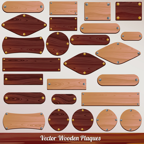 500x500 Set Of Wooden Plaques Labels Vector Free Vector In Encapsulated