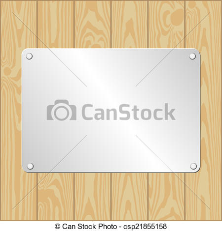 450x470 Wooden Planks Bacground With Metallic Plaque.