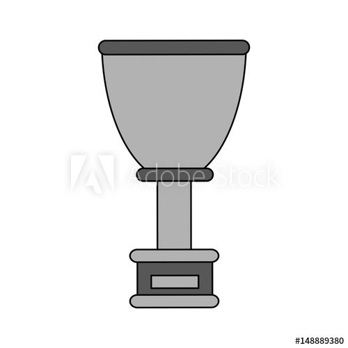 500x500 Gray Color Graphic Cup Trophy With Plaque Vector Illustration