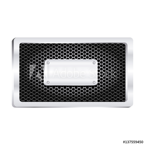 500x500 Rectangle Frame Metallic With Grill Perforated And Shiny Brushed