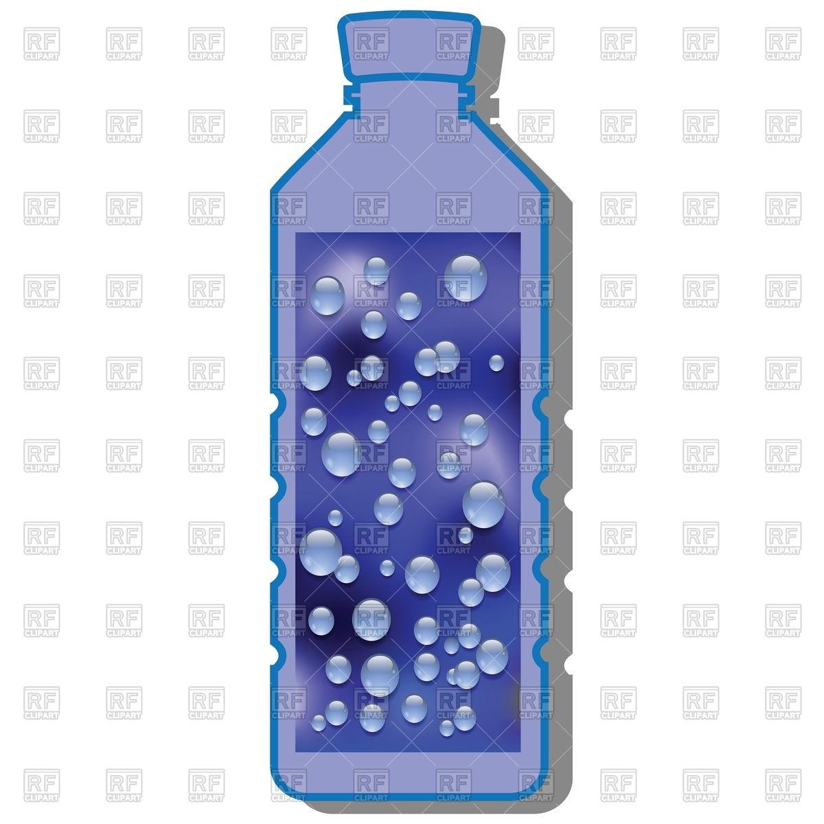 1200x1200 Outline Of Plastic Bottle Of Water With Bubbles Vector Image