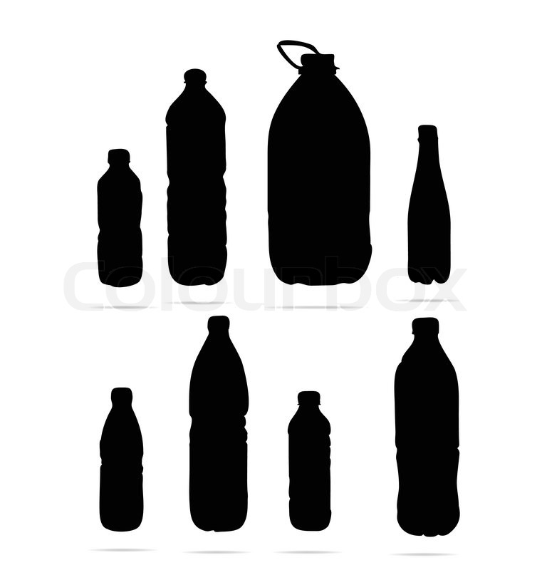 761x800 Plastic Bottles Symbols Set Black Color Stock Vector Colourbox