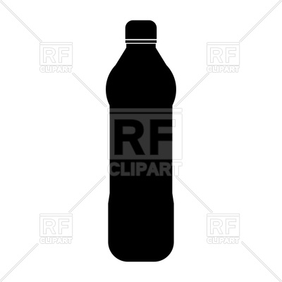 400x400 Water Plastic Bottle Black Color Icon Vector Image Vector