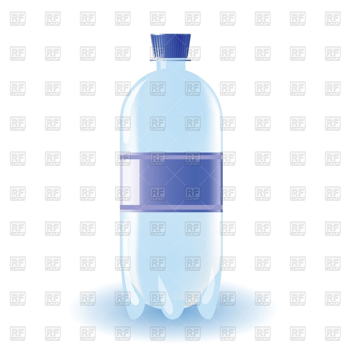 1200x1200 Mineral Water In Plastic Bottle With Blue Label Vector Image