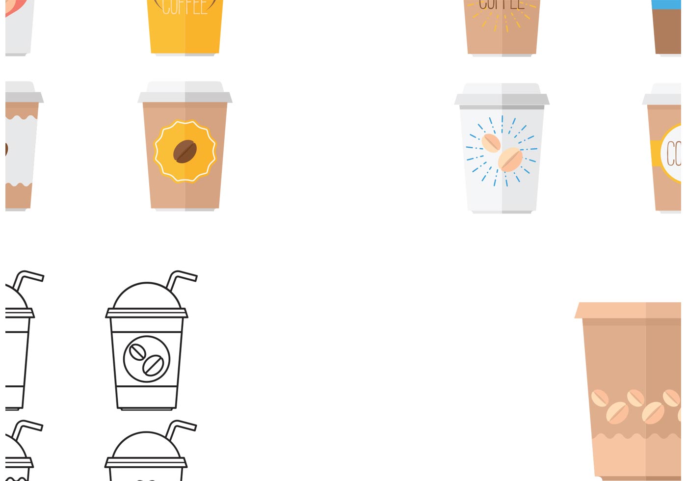 1400x980 Plastic Coffee Cup Vectors