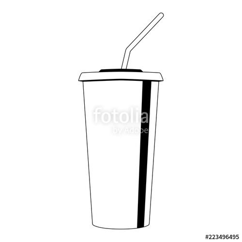 500x500 Coffee Plastic Cup Vector Illustration Flat Style Front Stock
