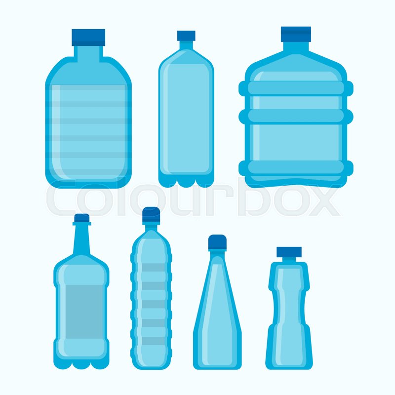 800x800 Plastic Bottles Set In Different Shapes Or Empty Transparent