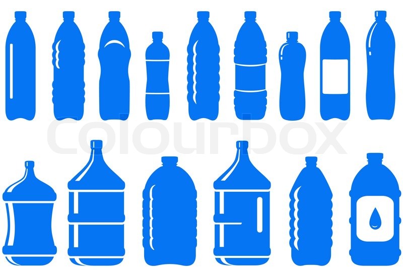 800x535 Set Of Isolated Water Bottle Icon On White Background Stock