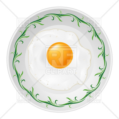 400x400 Fried Egg On Plate Vector Image Vector Artwork Of Food And
