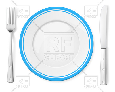 400x320 Dinner Plate, Knife And Fork Vector Image Vector Artwork Of Food