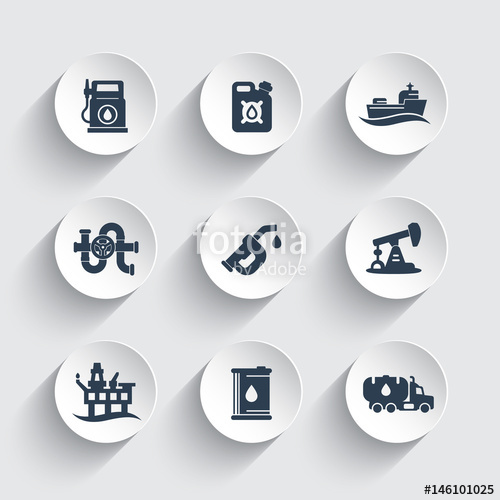 500x500 Petroleum Industry Icons Set, Gas Station, Petrol Canister